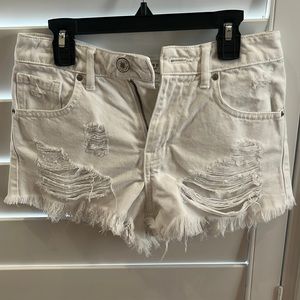 White Jean shorts